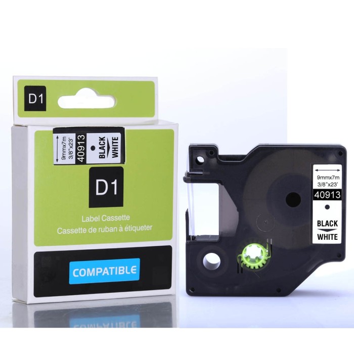 D1 Ταινία Dymo Συμβατή 9mm X 7m Black on White