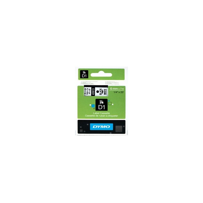 DYMO ταινίες D1, 6mmX7m, Black on White  ΚΩΔ....