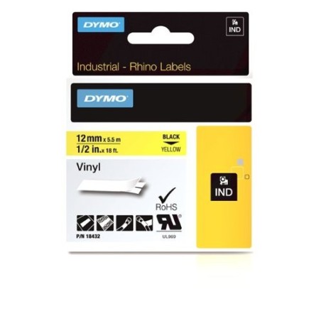 ΤΑΙΝΙΑ RHINO Pro Vinyl Tapes (Βινυλίου) ΚΙΤΡΙΝΗ 12mmx5,5 m (ΚΩΔ. 18432)