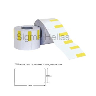Θερμικό Χαρτόνι 70mm(Π) Χ 38,10mm(M) Για ράφια -Μη...
