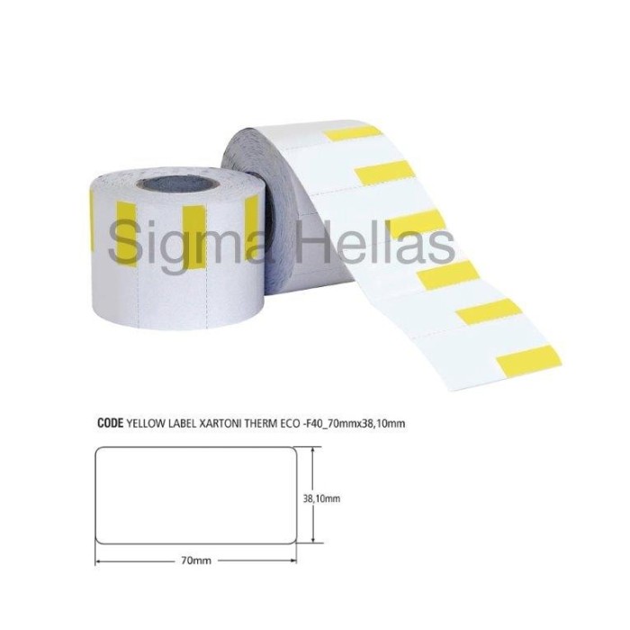Θερμικό Χαρτόνι 70mm(Π) Χ 38,10mm(M) Για ράφια...