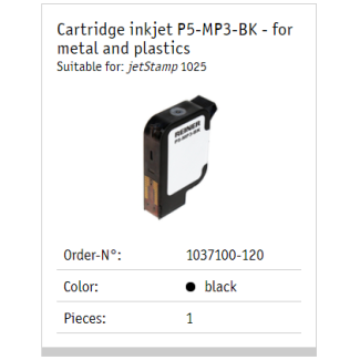 Μελάνι Reiner P5-MP3-BK Μαύρο για Jet Stamp Graphic 1025