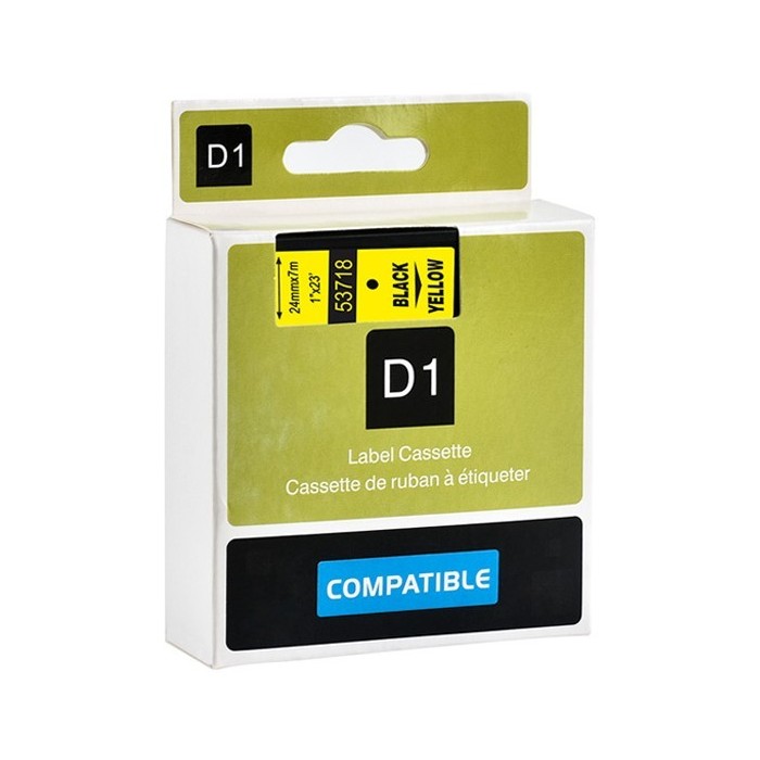 D1 Ταινία Dymo Συμβατή 24mm X 7m Black on Yellow