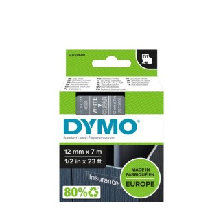 D1 Tape Dymo Original 12mm X 7m White on Clear