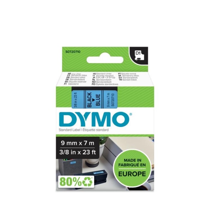 DYMO ταινίες D1, 9mmX7m, Black on Blue ΚΩΔ. 40916