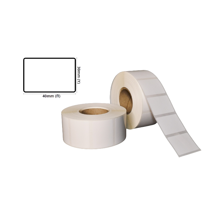 Plastic Labels 40mm(W) X 30mm(H) WHITE