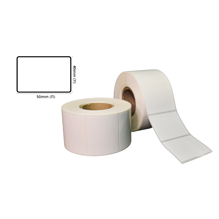 Plastic Labels 50mm(W) X 40mm(H) WHITE