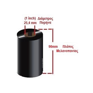 copy of Ribbon Black 90mm X 300m WAX