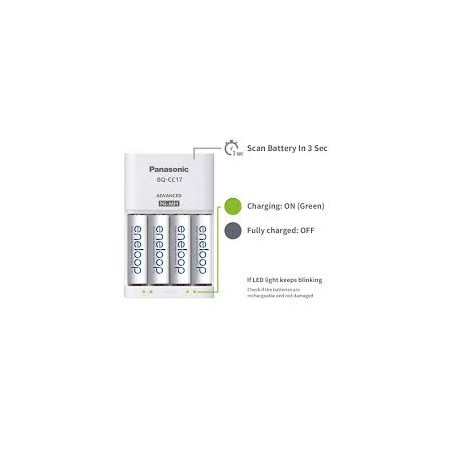 REINER PANASONIC ENELOOP SMART & QUICK CHARGER BQ-CC55+1x4 pieces AA 1900mAh (ΦΟΡΤΙΣΤΗΣ ΜΠΑΤΑΡΙΩΝ ΓΙΑ 990/940/970/1025/798)