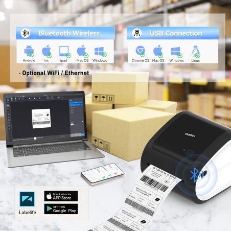 SHP-6XL PRO Εκτυπωτής Ετικετών Θερμικός - USB, Bluetooth & Ethernet